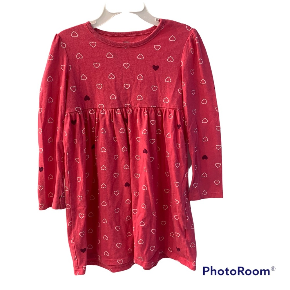 OLD NAVY Toddler Girl Hearts Long Sleeve Dress 5T